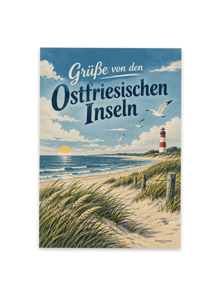 Postkarte Leuchtturm nostalgisch Design mit Spruch in Weiß