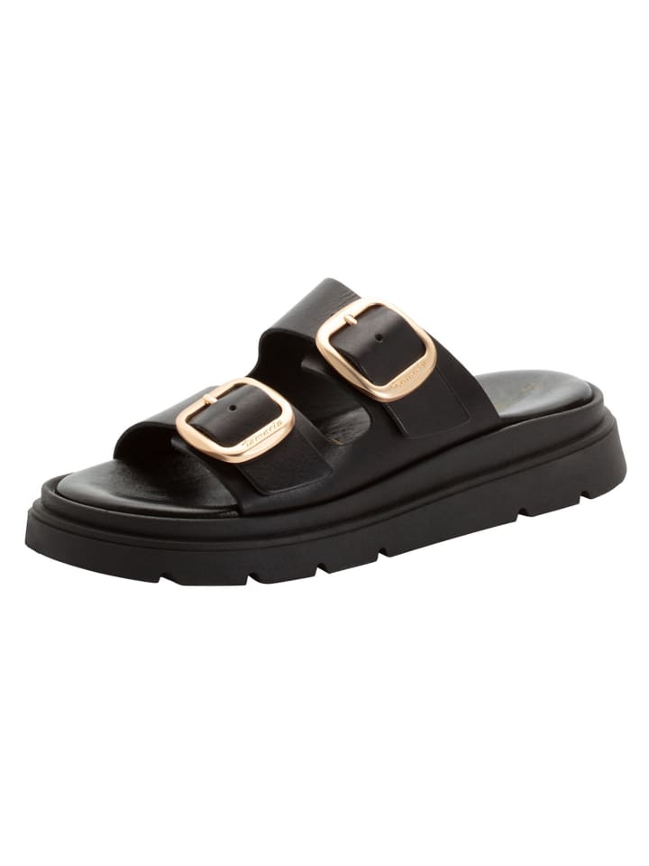 Pantolette in BLACK LEATHER