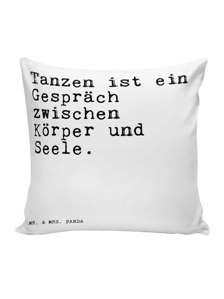 Kissen Tanzen ist ein Gespräch... mit Spruch in Weiß