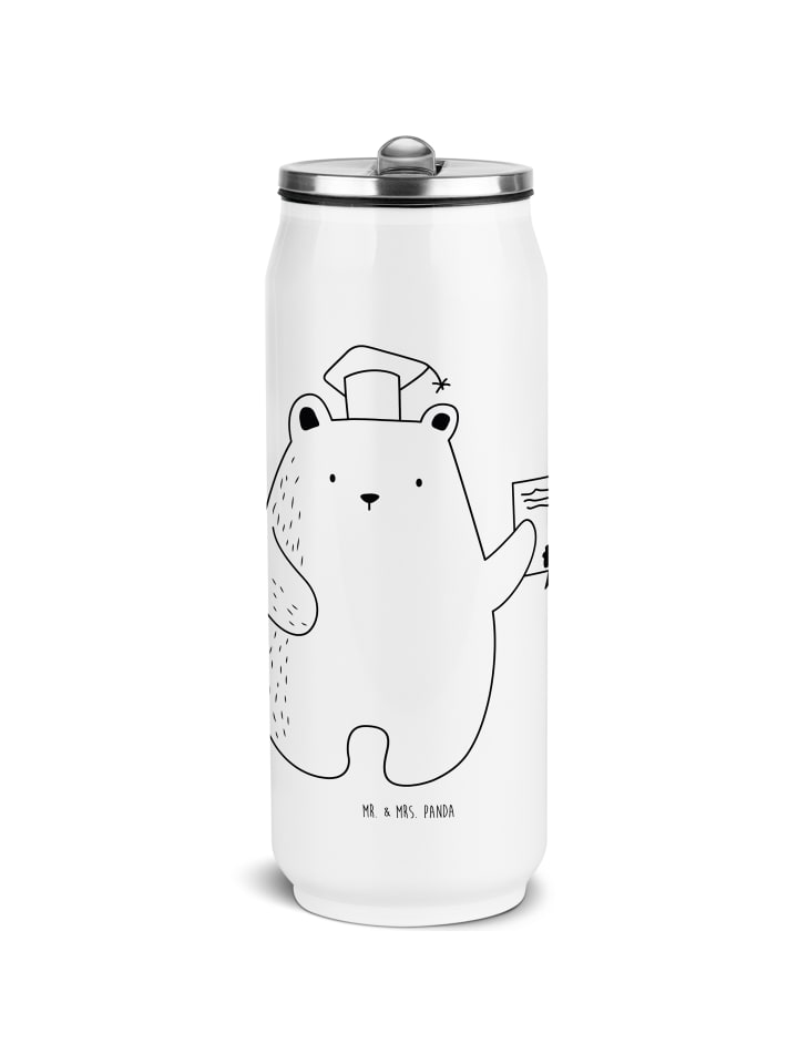 Getränkedosen Trinkflasche Bär Prüfung ohne Spruch in Weiß