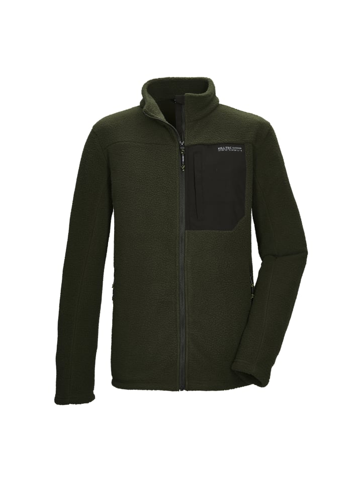 Sherpa Fleecejacke mit Stehkragen in Dunkeloliv111
