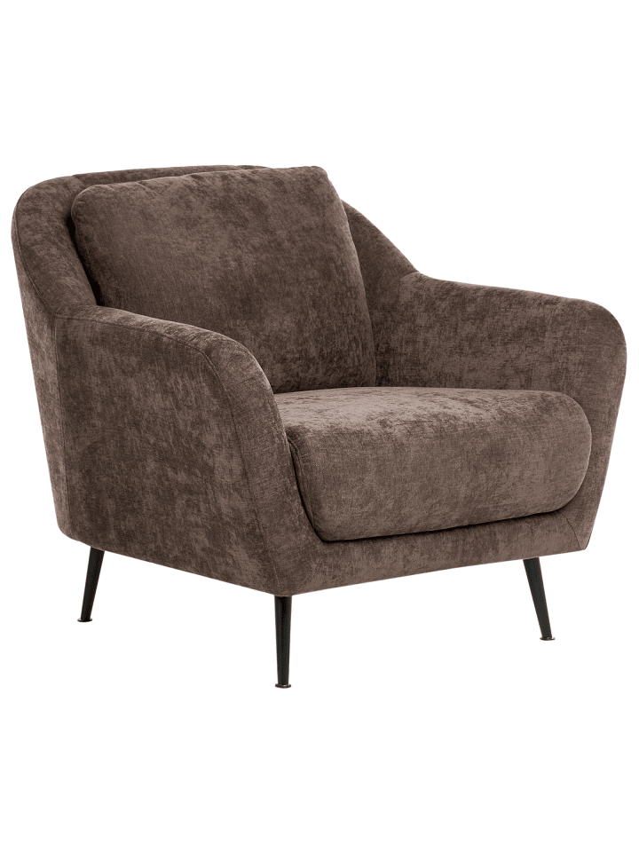 Sessel EIBY in Braun/Schwarz - (W) 84 x (H) 80 x (L) 90 cm