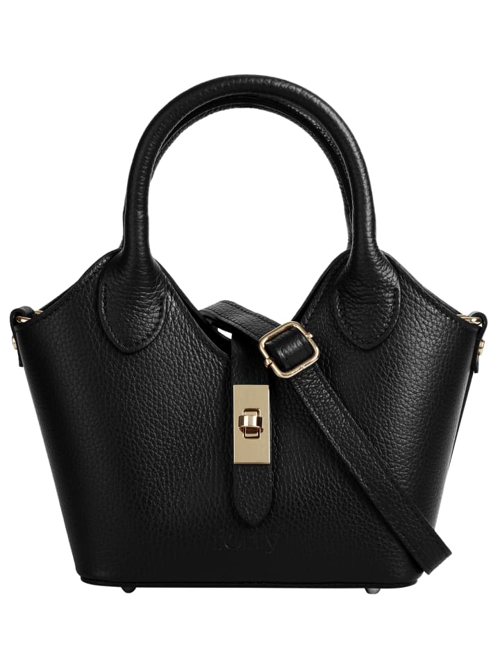 Handtasche LANVERRA - S echt Leder in schwarz