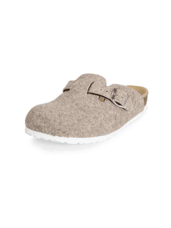Wollfilz Clogs in beige-meliert