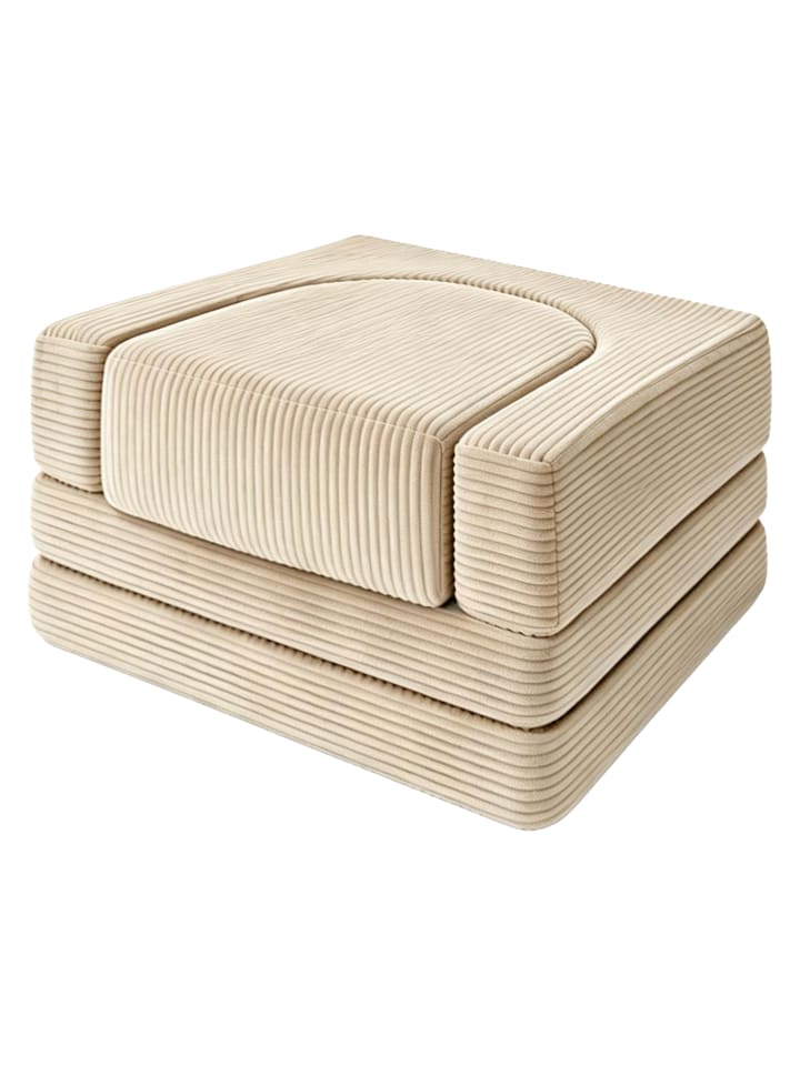 4tlg. Kindersessel Set "Cord" in Beige - (B)65 x (H)40 x (T)65 cm