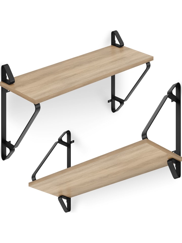 Ablageregal aus Holz und Stahl, 60 x 20 x 33,5 cm