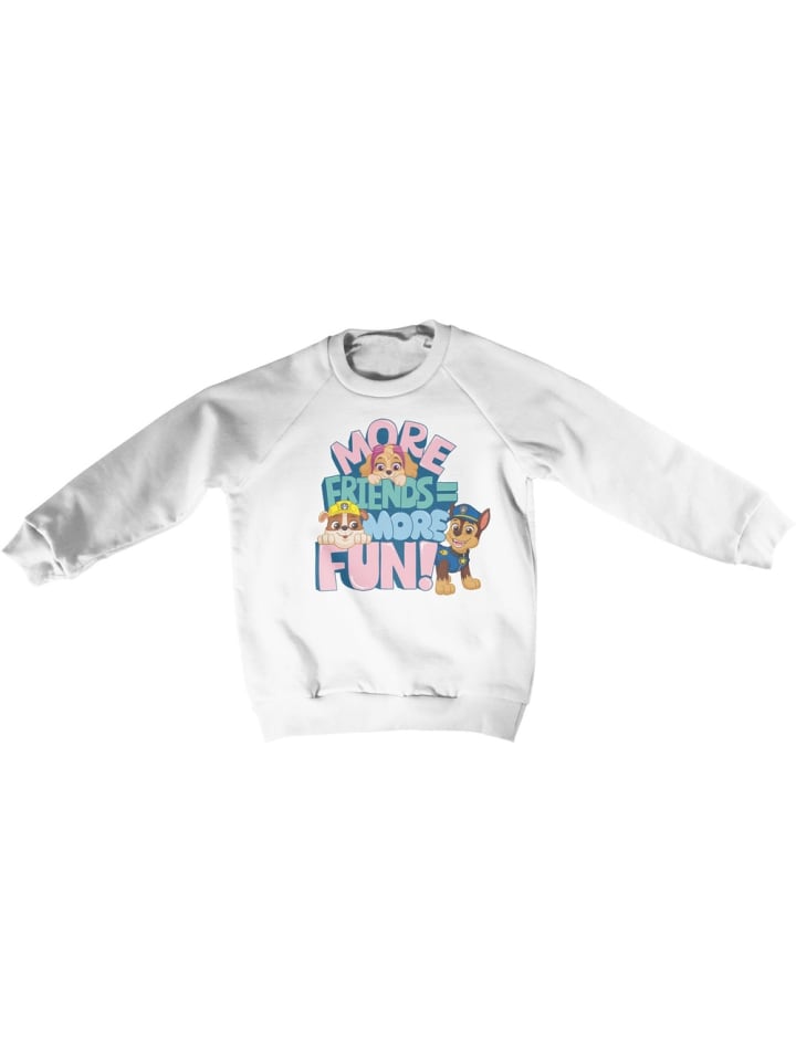 Kinder Sweatshirt "Paw Patrol More Friends More Fun Kids Sweatshirt" in Weiß