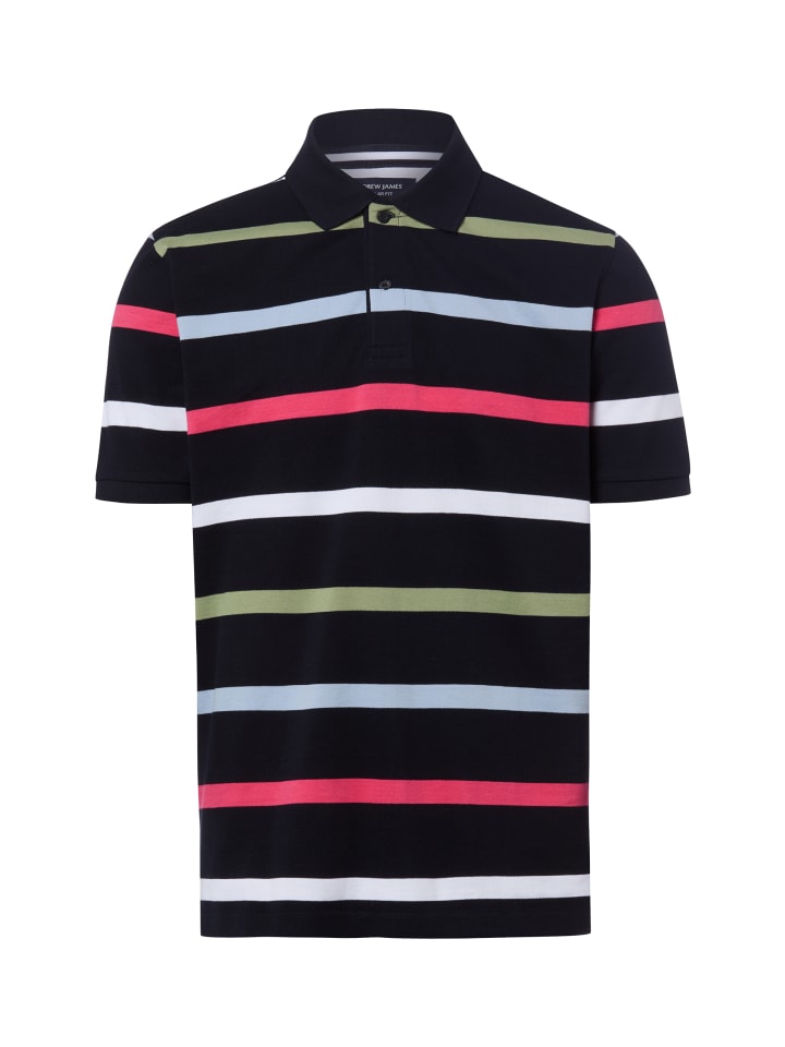 Poloshirt in marine mehrfarbig