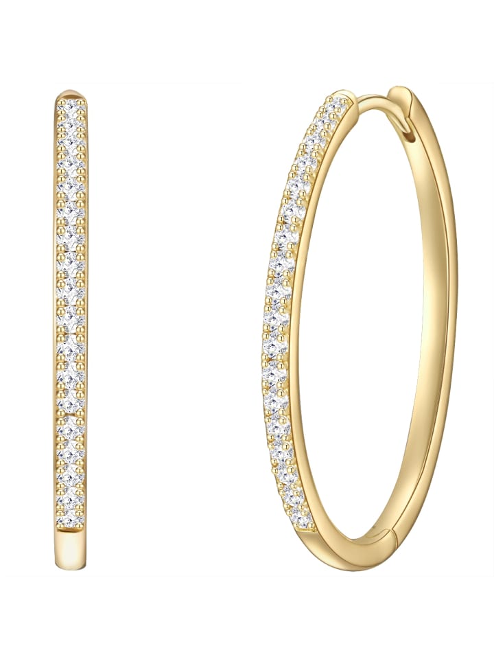 Creolen aus Sterling Silber mit Zirkonia in gelbgold