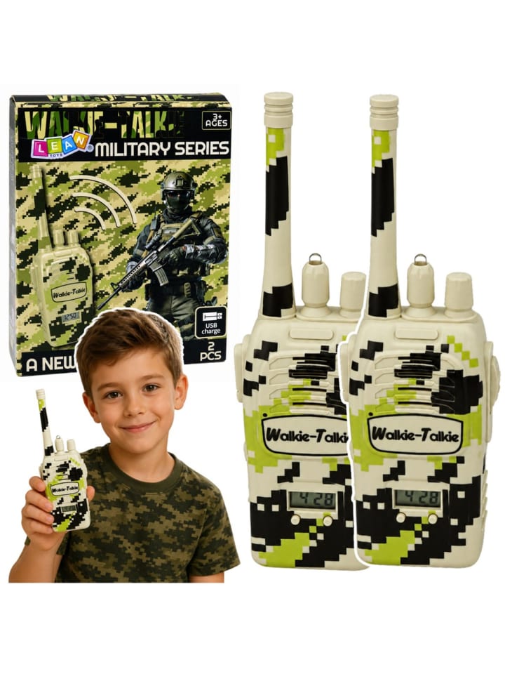 Militärische Walkie-Talkies, USB-Anschluss, Reichweite 200 m, Khaki