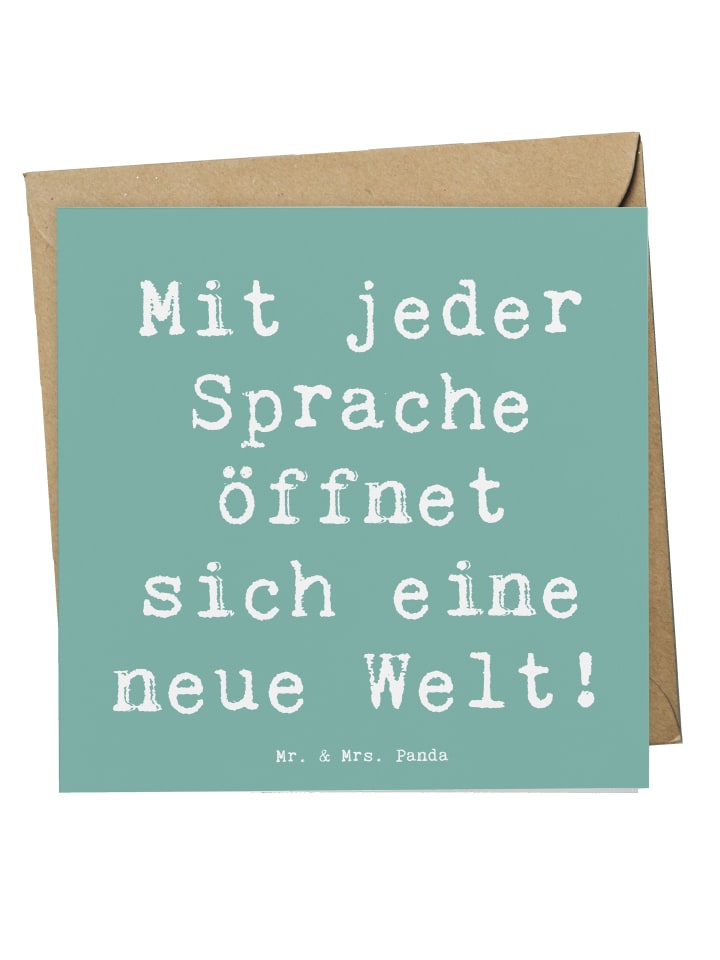 Glückwunschkarte Spruch Sprachen lernen mit Spruch in Meeresbrise
