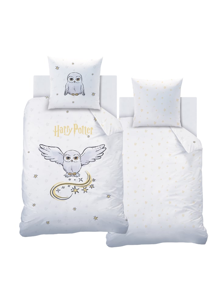 Bettwäsche-Set Flanell "Harry Potter - Eule Hedwig" in Weiß