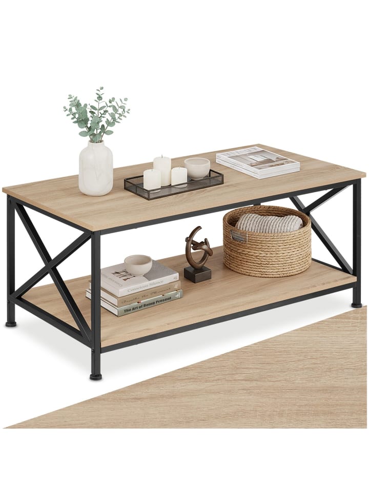 Wohnzimmertisch, 100 x 55 x 45,5 cm, Industrial Style, Holz & Stahl