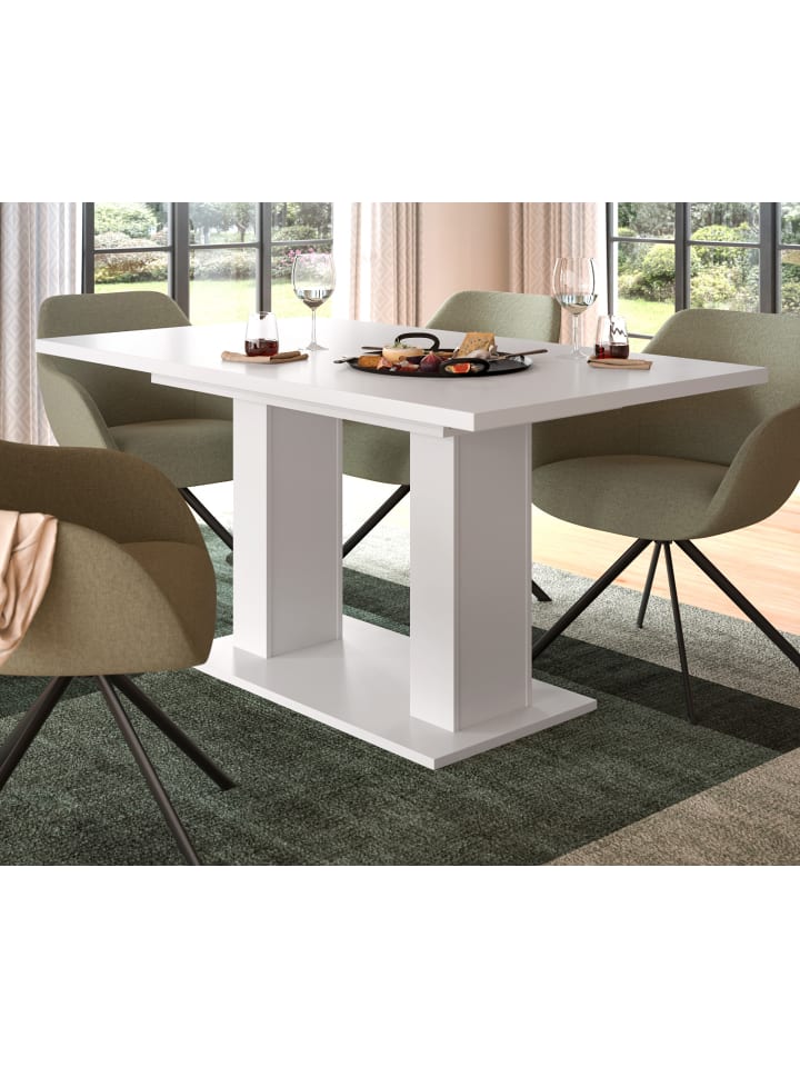 Esstisch weiß, Küchentisch ausziehbar 150 - 190 cm