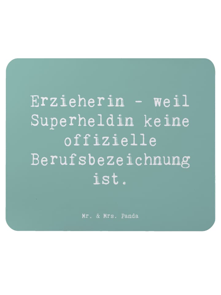 Mouse-Pad Spruch Erzieherin Superheldin mit Spruch in Meeresbrise