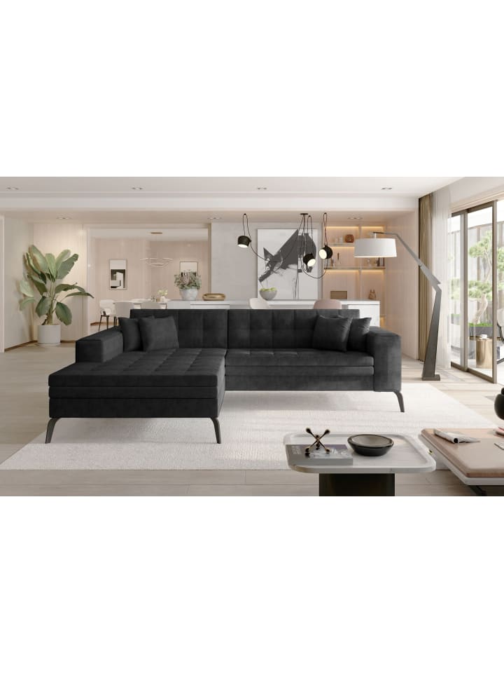 Sokka Recamiere Links in Anthrazit -  (L) 292 x (B) 292 x (H) 84 cm