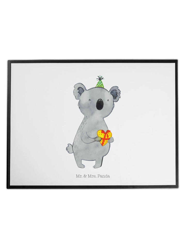 Schreibtischunterlage Koala Geschenk ohne Spruch in Weiß