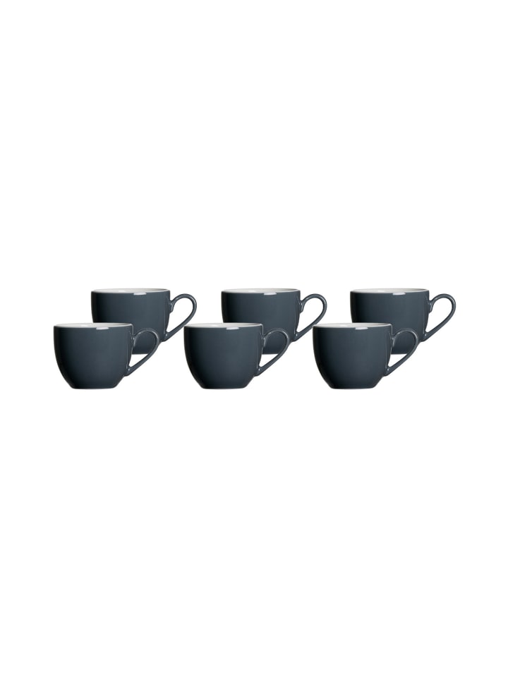 6er Set Espressotassen Doppio in Anthrazit 80 ml