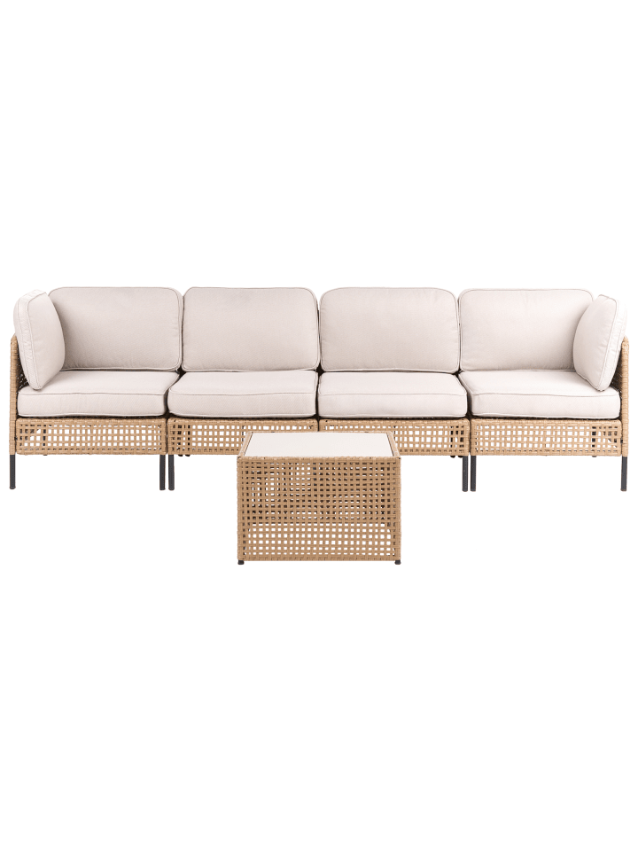 5-tlg Sitzgruppe OMEGANA in Beige/Schwarz