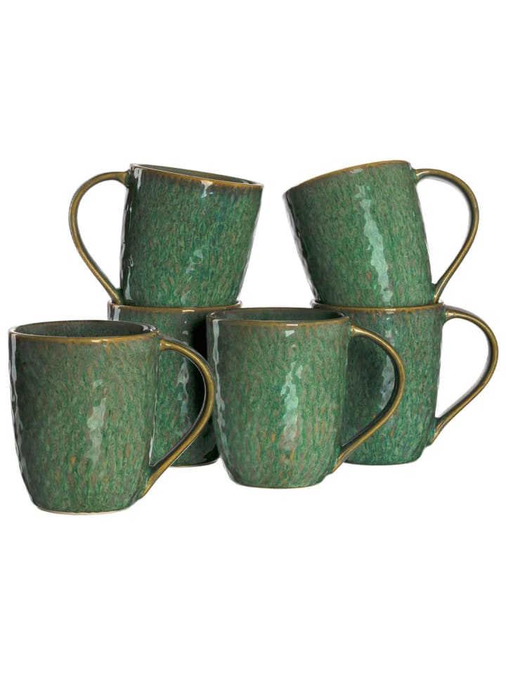 6er Set Kaffeebecher Matera in 430 ml in grün