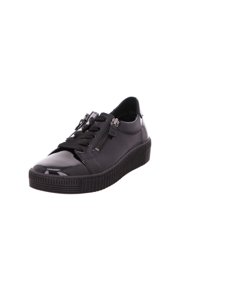 Sneaker Low in lack schwarz