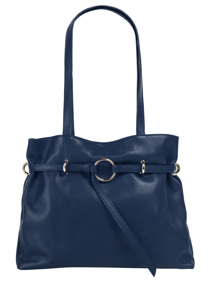 Handtasche echt Leder in blau