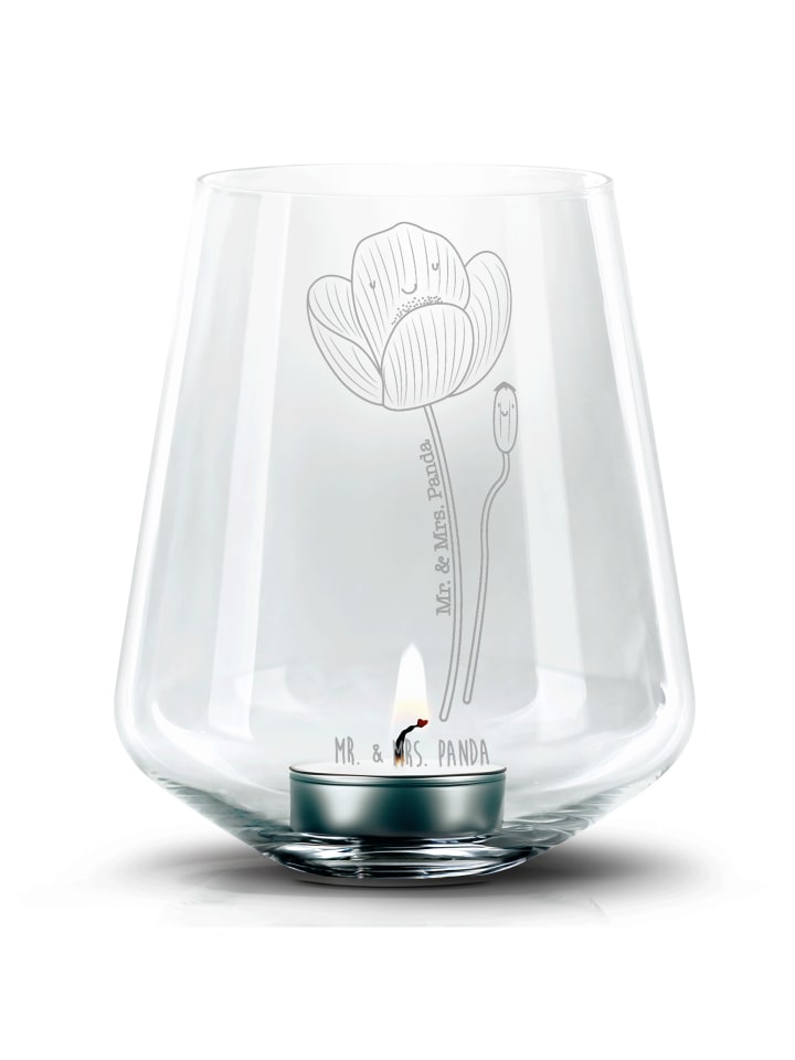 Laterne Blume Mohnblume ohne Spruch in Transparent