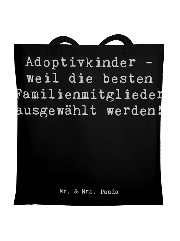 Tragetasche Adoptivkind Auswahl mit Spruch in Schwarz