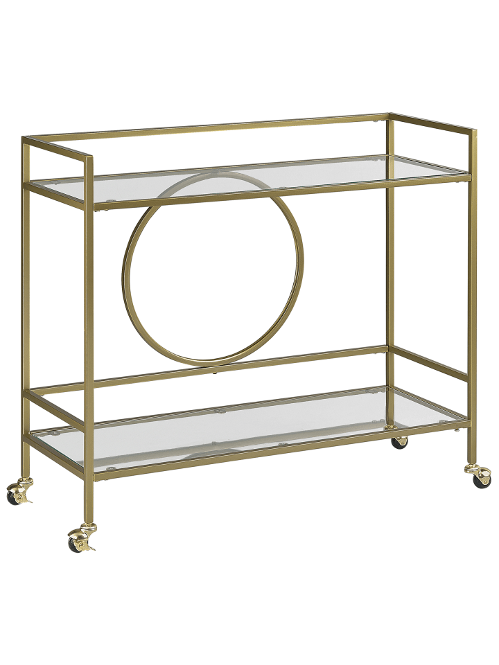 Servierwagen KERRY in Gold/Transparent - (W) 35 x (H) 81 x (L) 90 cm