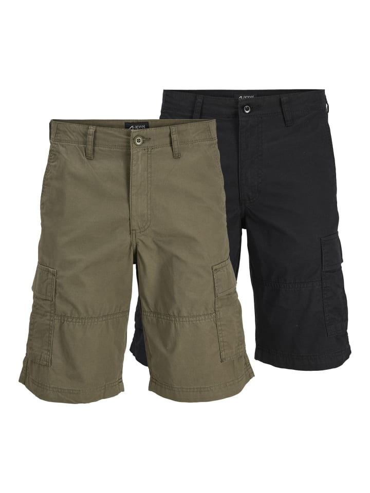 2er-Pack Cargo Shorts in Black