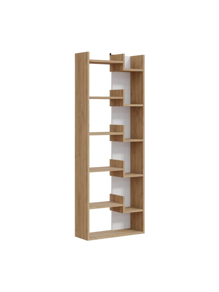 Bücherregal KLAPO in Eichenholz - (W)60.5  x (H)162.4  x (L)22 cm
