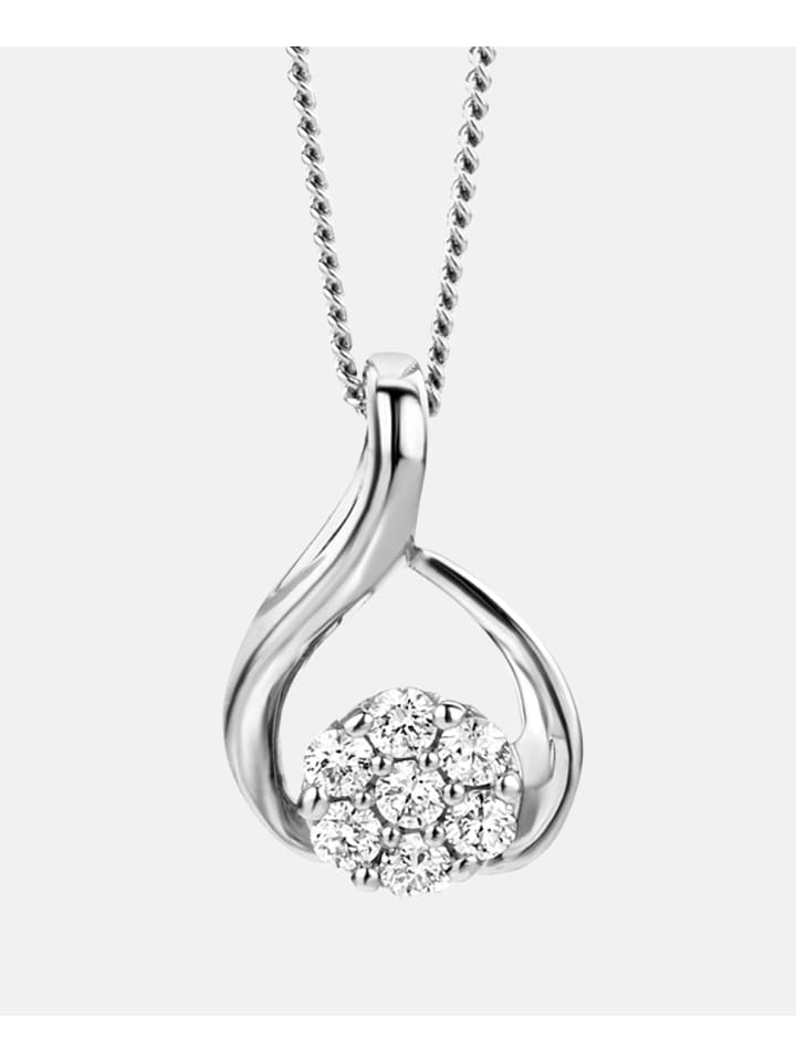 Halskette aus 375 Weißgold mit Diamant