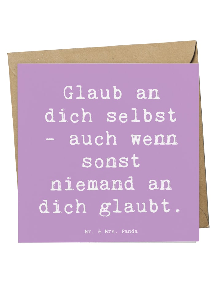 Faltkarte Spruch Glaube an dich selbst mit Spruch in Lavendeltraum