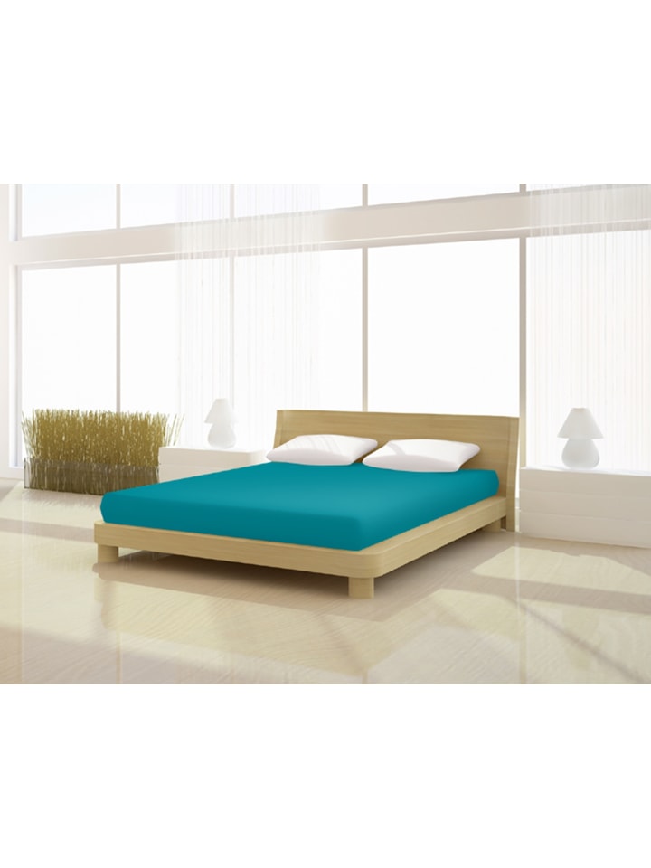 Spannbetttuch Fein Jersey de luxe 120 - 130 x 200 cm in smaragd