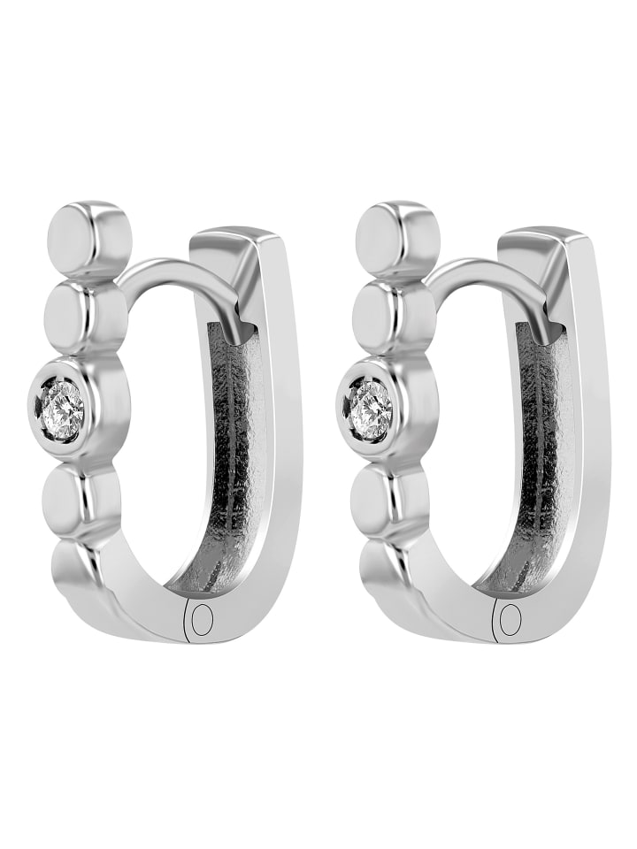 Damen Creolen aus 925 Silber mit Zirkonia in silber