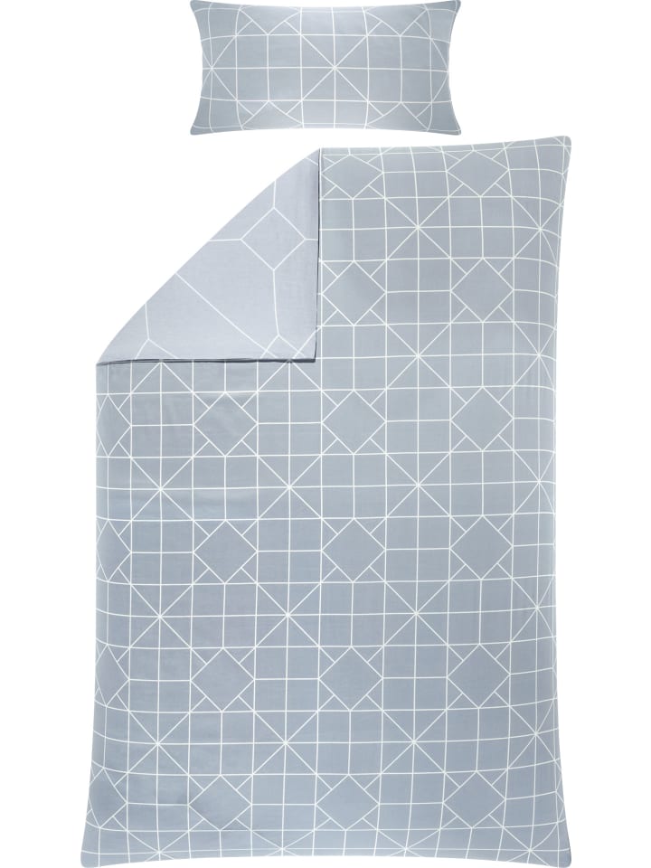 Mako-Satin Wendebettwäsche in grau