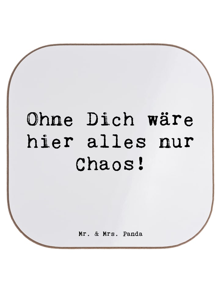 Coaster Spruch Reinigungskraft Held mit Spruch in Weiß