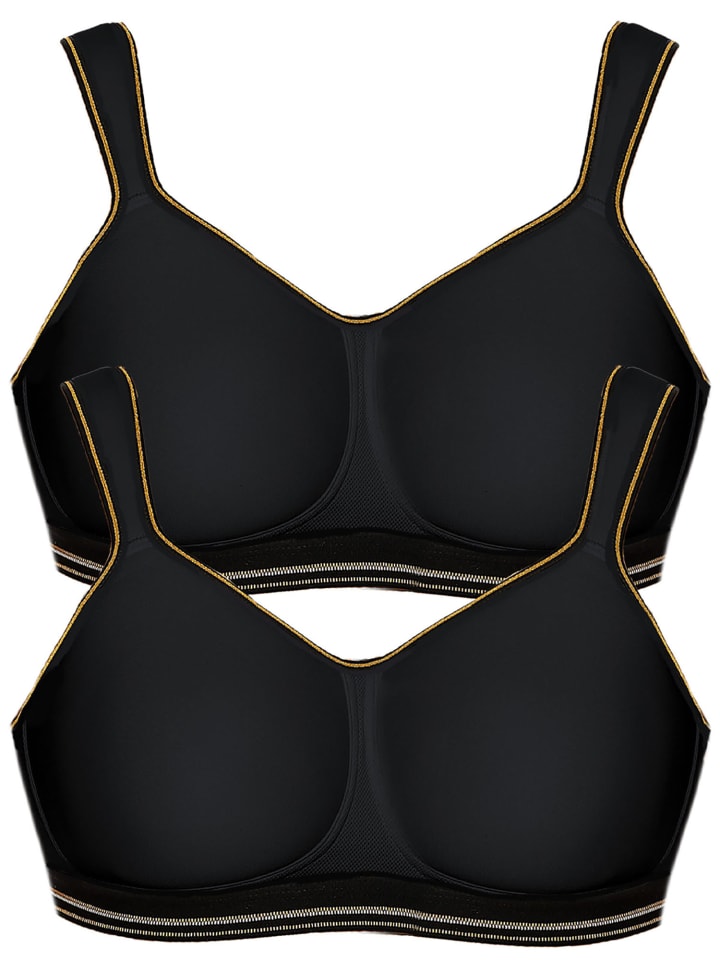 2er Pack Sport BH intense in schwarz schwarz