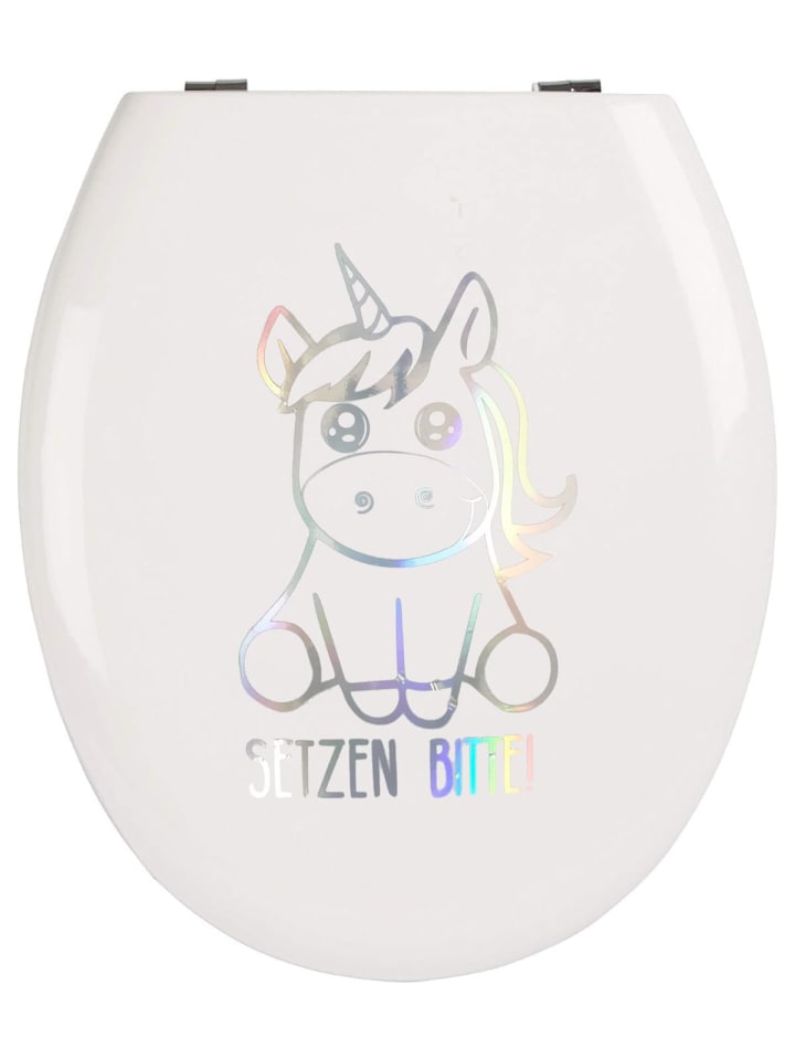 WC-Deckel Aufkleber - SETZEN BITTE (25x8cm) in bunt