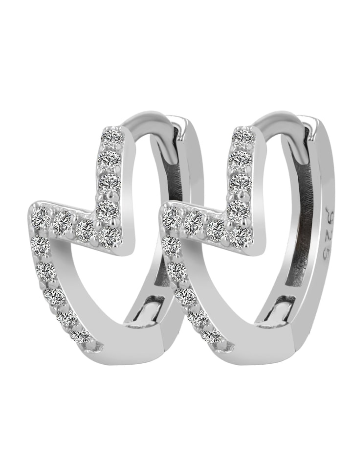 Damen Ohrringe – Klappcreole aus 925 Silber in silber