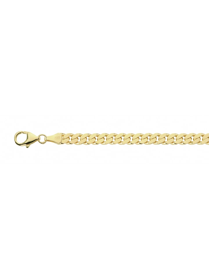 Damen vergoldet Flach Panzer Halskette 60 cm Ø 4 mm in gold