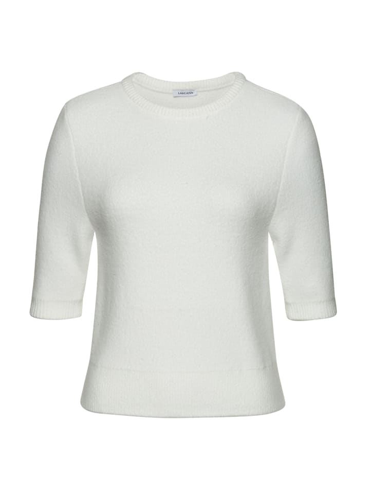 Kurzarmpullover in creme