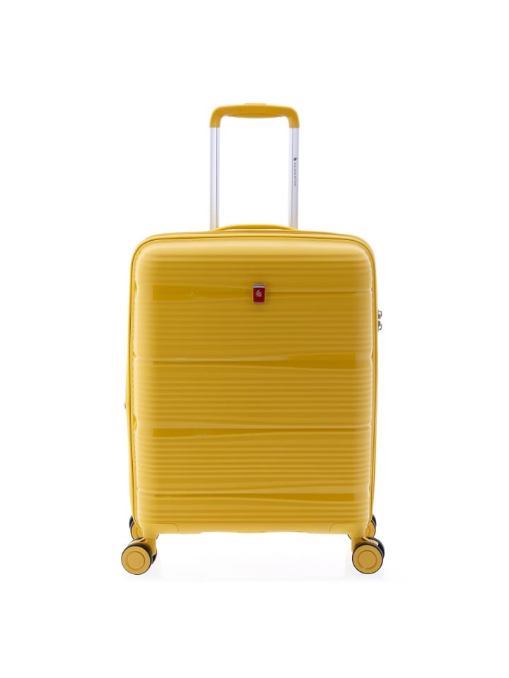 0800 4 Rollen Trolley 55 cm mit Dehnfalte yellow