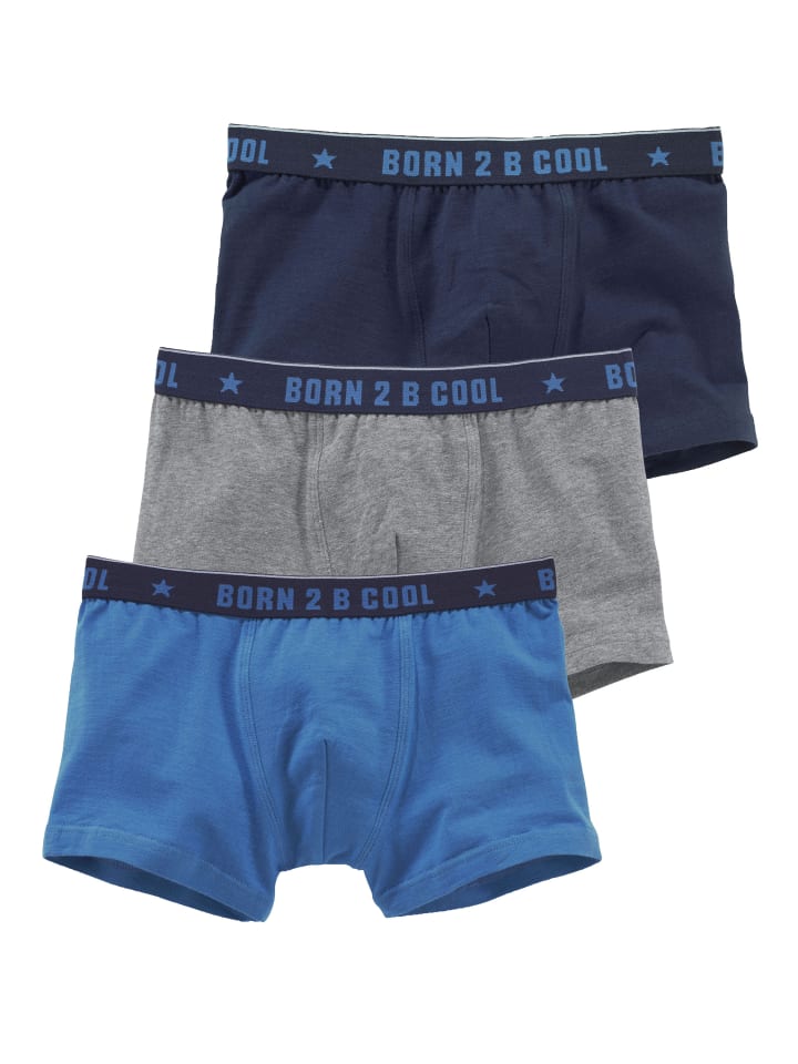 Boxer in grau-meliert, blau, marine