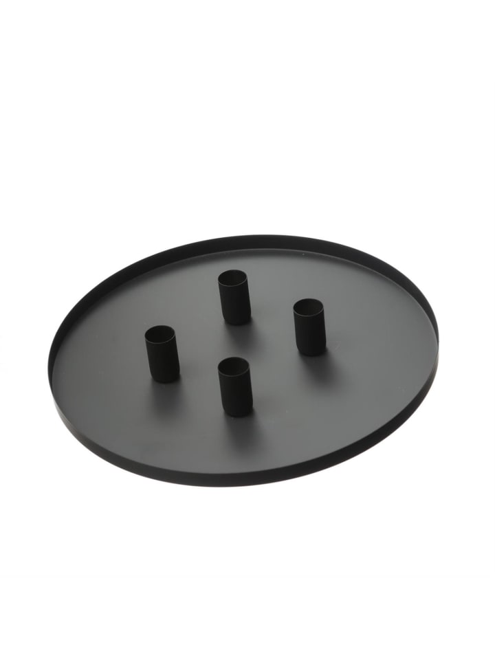 Kerzenhalter/Kerzentablett rund magnetisch D: 30cm in schwarz