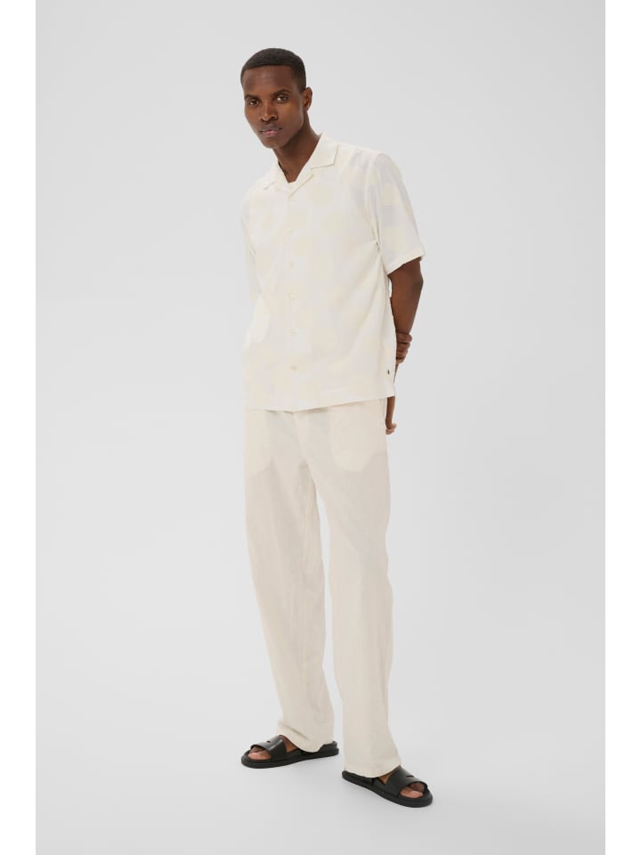 Kurzarmhemd MAklampo Gerade Passform in Off White
