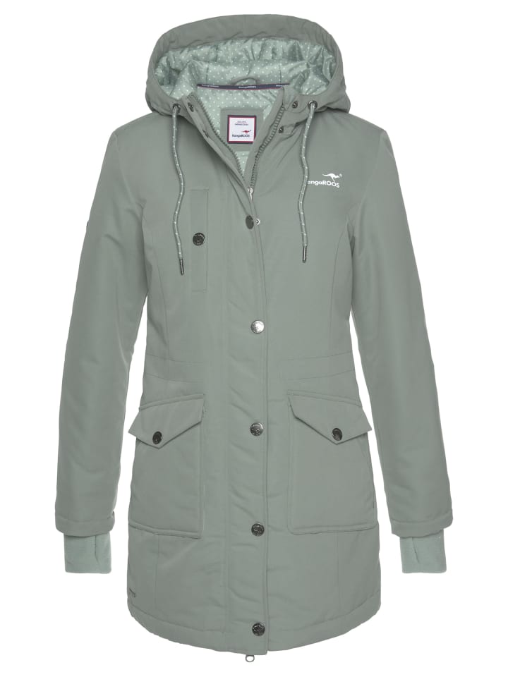 Langjacke in mint-grau