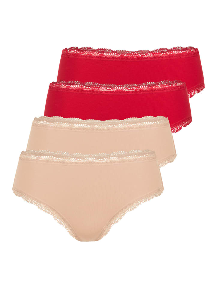 4er Pack Brasilslip in pearl shell-red
