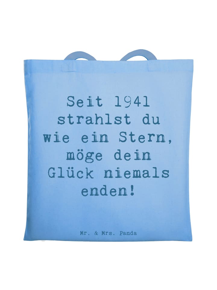 Shopping Bag Spruch 1941 Geburtstag Stern mit S... in Sky Blue