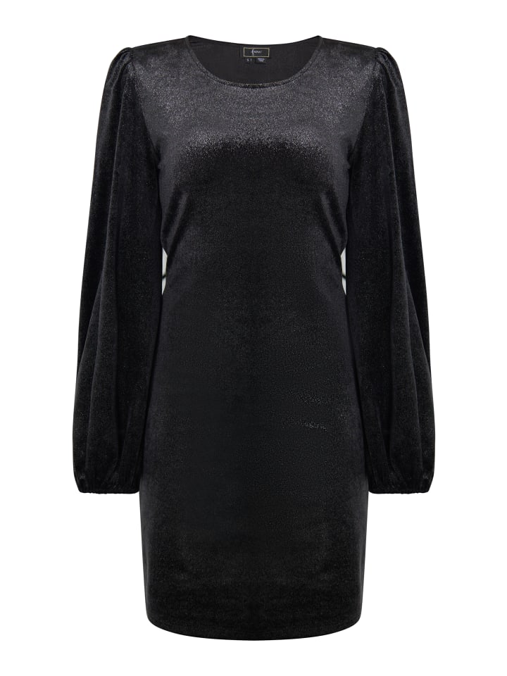Damen Mini Langarmkleid in Schwarz